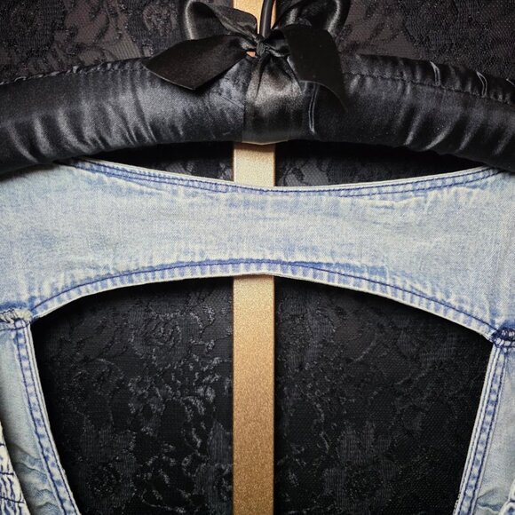 NWOT Free People Smock It To Me Denim Top XL - Picture 7 of 13